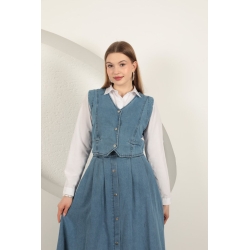 Veralis Denim Yelekli Takım – Zamansız Şıklık, Gün Boyu Konfor!