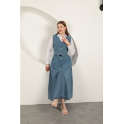 Veralis Denim Yelekli Takım – Zamansız Şıklık, Gün Boyu Konfor!