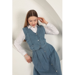 Veralis Denim Yelekli Takım – Zamansız Şıklık, Gün Boyu Konfor!