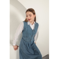 Veralis Denim Yelekli Takım – Zamansız Şıklık, Gün Boyu Konfor!