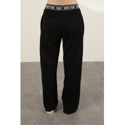 Veralis İki İplik Kumaş Beli Yazı Detaylı Kadın Pantolon – Rahat ve Trend!