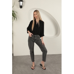 Veralis Yüksek Bel Mom Fit Denim Pantolon – Gün Boyu Konfor ve Şıklık!