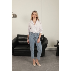 Veralis Yüksek Bel Mom Fit Denim Pantolon – Gün Boyu Konfor ve Şıklık!