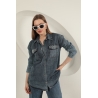 Veralis Denim Kumaş Cep İnci Detaylı Mavi Kadın Gömlek – Zarafeti ve Rahatlığı Buluştur!