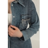Veralis Denim Kumaş Cep Taş Detaylı Mavi Kadın Gömlek – Zarafeti ve Rahatlığı Buluştur!