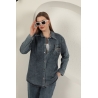 Veralis Denim Kumaş Cep Taş Detaylı Mavi Kadın Gömlek – Zarafeti ve Rahatlığı Buluştur!