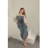 Veralis Denim Garnili Poplin Elbise – Şıklık ve Konforun Buluştuğu Özel Tasarım!