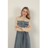 Veralis Denim Garnili Poplin Elbise – Şıklık ve Konforun Buluştuğu Özel Tasarım!